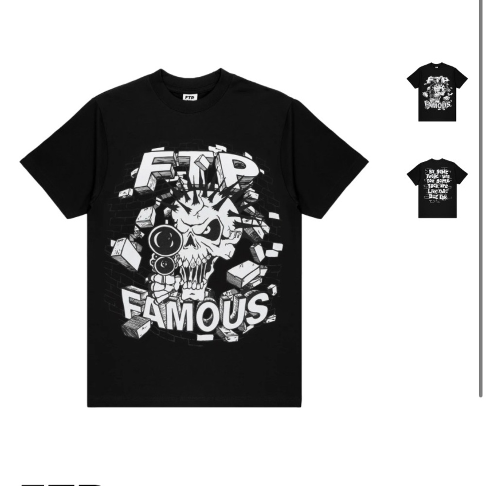 FTP x Famous Black Skull Tee SIZE XXL NEW!